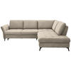 ECKSOFA Beige Chenille  - Beige/Schwarz, Natur, Textil/Metall (288/233cm) - Valnatura