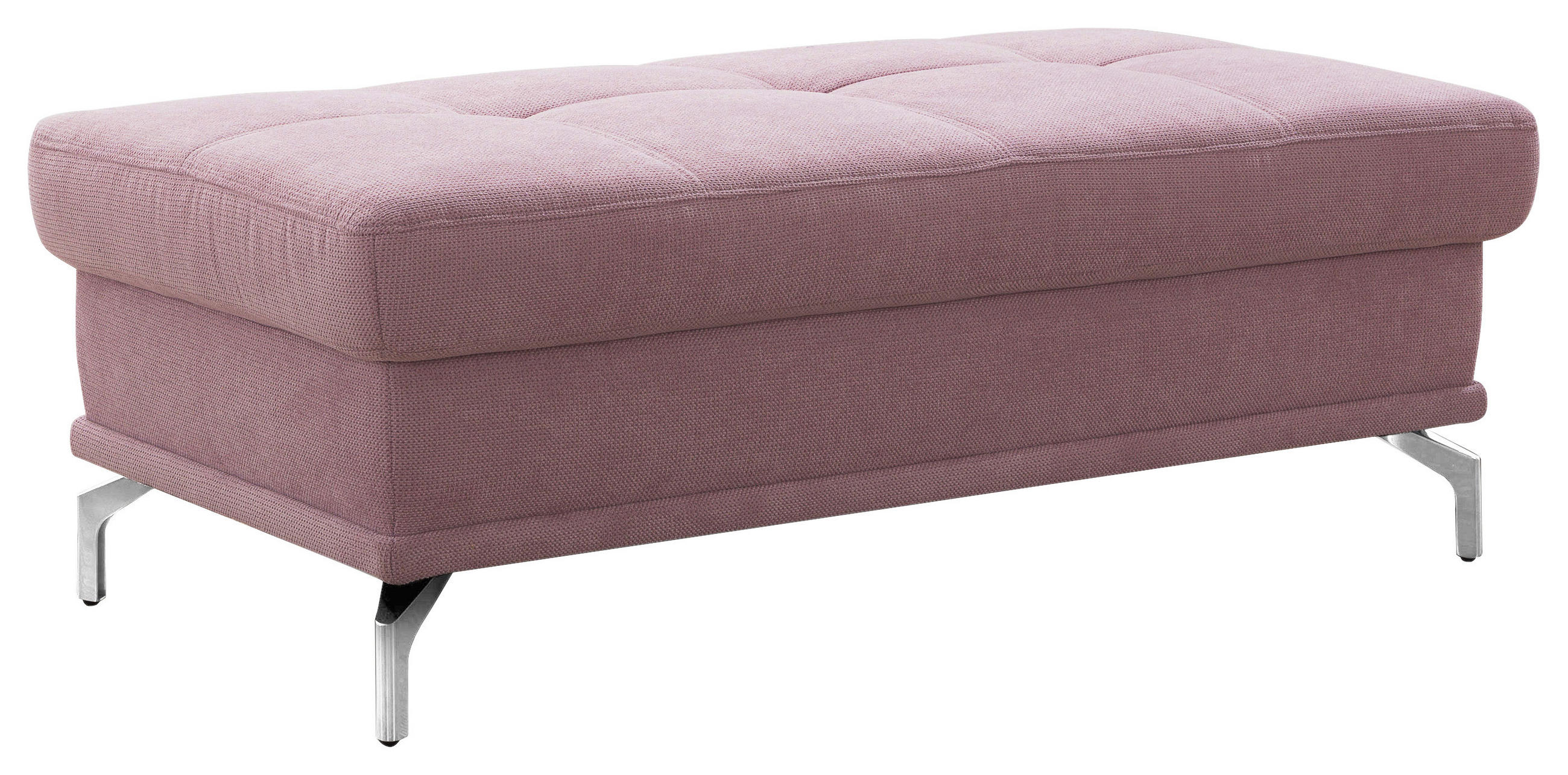 HOCKER in Textil Flieder  - Silberfarben/Flieder, Konventionell, Textil/Metall (133/47/72cm) - Sit & More