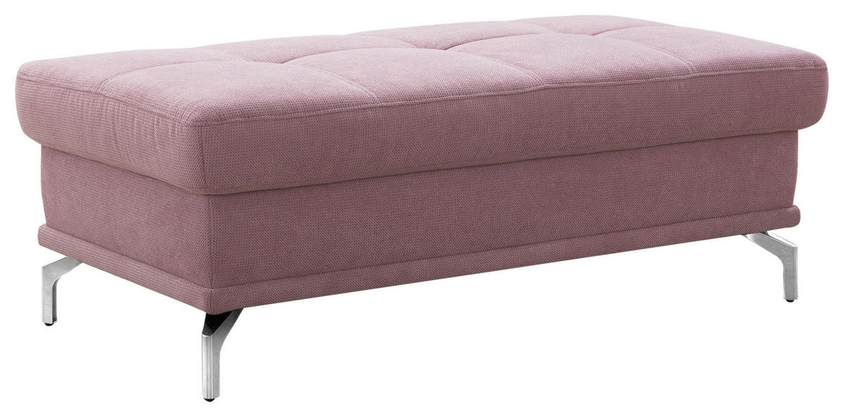 HOCKER in Textil Flieder  - Silberfarben/Flieder, Konventionell, Textil/Metall (133/47/72cm) - Sit & More