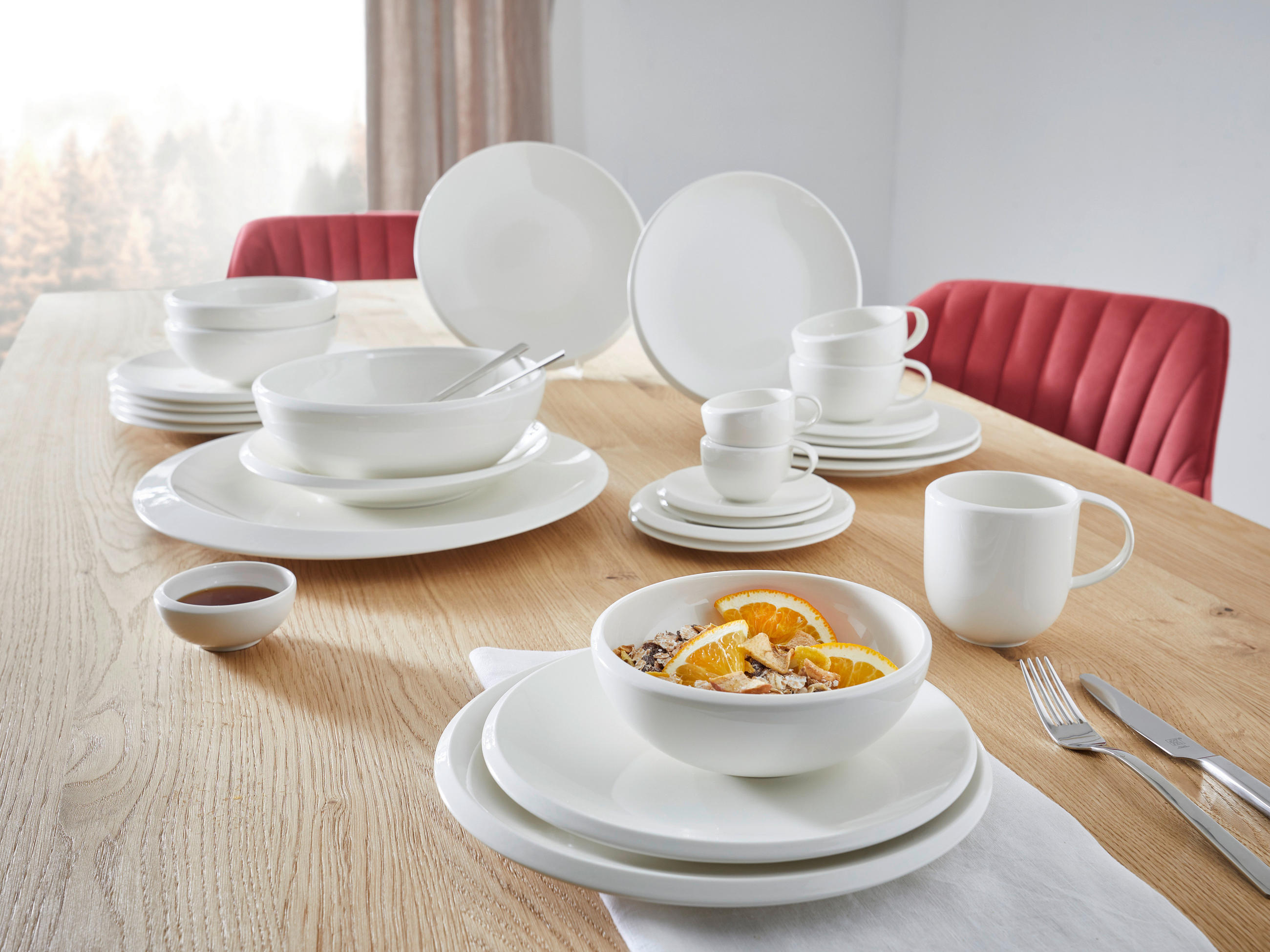 FRÜHSTÜCKSSERVICE Weiß NewMoon  - Weiß, KONVENTIONELL, Keramik - Villeroy & Boch