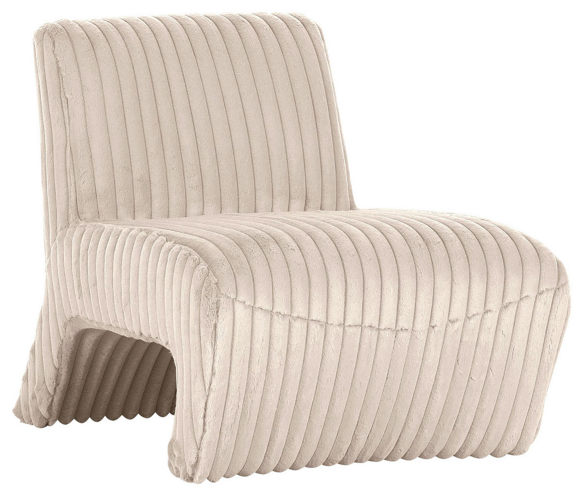 SESSEL in Cord Creme  - Creme/Schwarz, Konventionell, Kunststoff/Textil (68/72/89cm) - MID.YOU