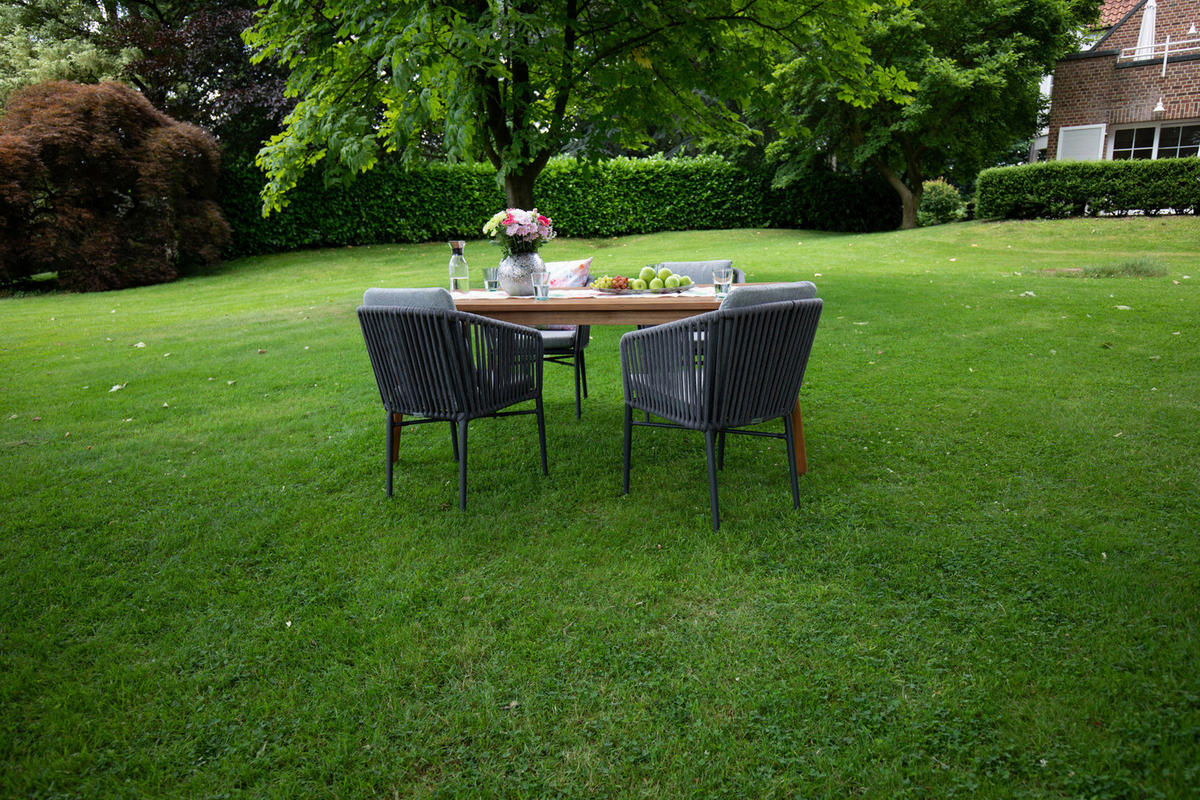 GARTENGARNITUR   - Akaziefarben/Grau, Basics, Holz/Kunststoff (180/90/76cm) - Gardenson