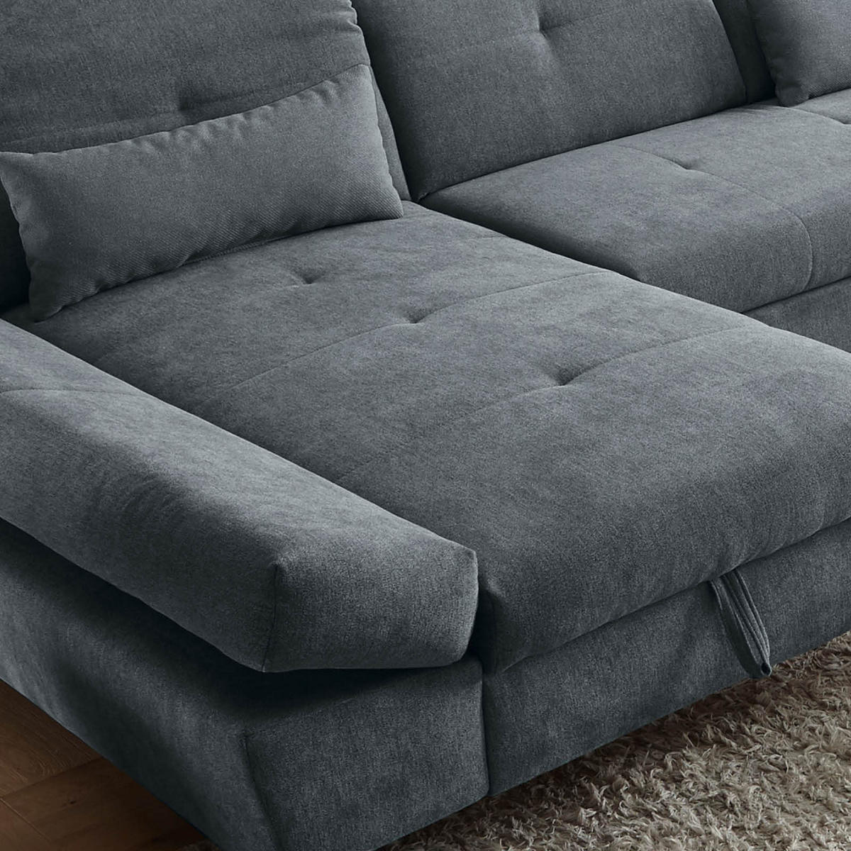SJEDEĆA GARNITURA tekstil  antracit   - srebrne boje/antracit, Moderno, tekstil/metal (168/350/245cm) - Hom`in