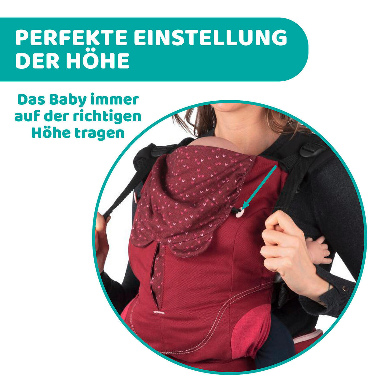 BABYTRAGE  - Weinrot, Basics, Textil (37/62cm) - Chicco