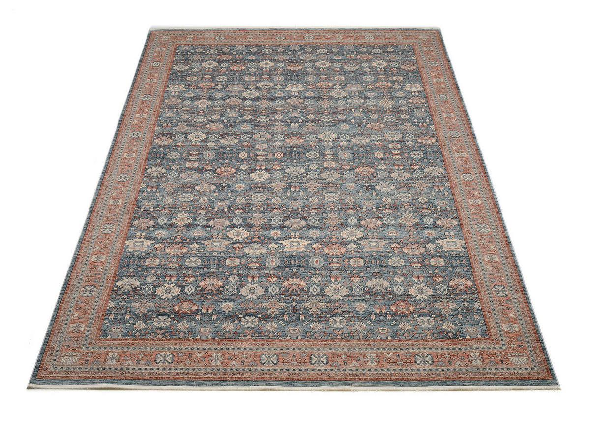 VINTAGE-TEPPICH 200/290 cm Picardie Blau, Terracotta  - Blau/Terracotta, Design, Textil (200/290cm) - Novel