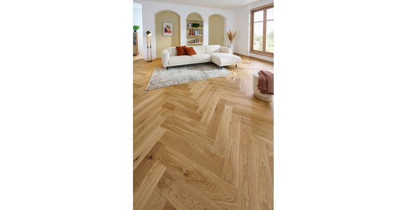 FISCHGRÄT Eiche Roh per m² - Eichefarben, Design, Holz (72,5/13/1,4cm) - Ambiente