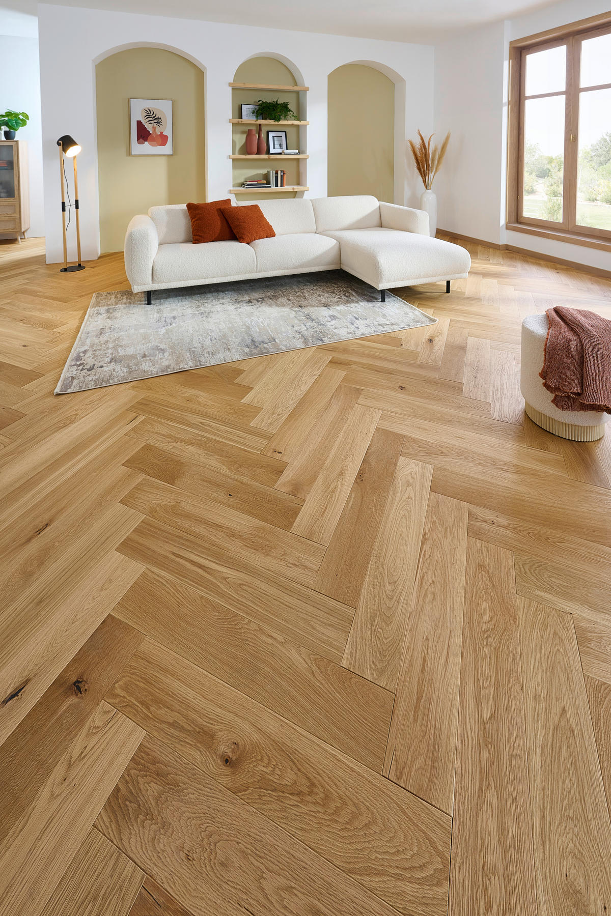 FISCHGRÄT Eiche Roh  per  m² - Eichefarben, Design, Holz (72,5/13/1,4cm) - Ambiente