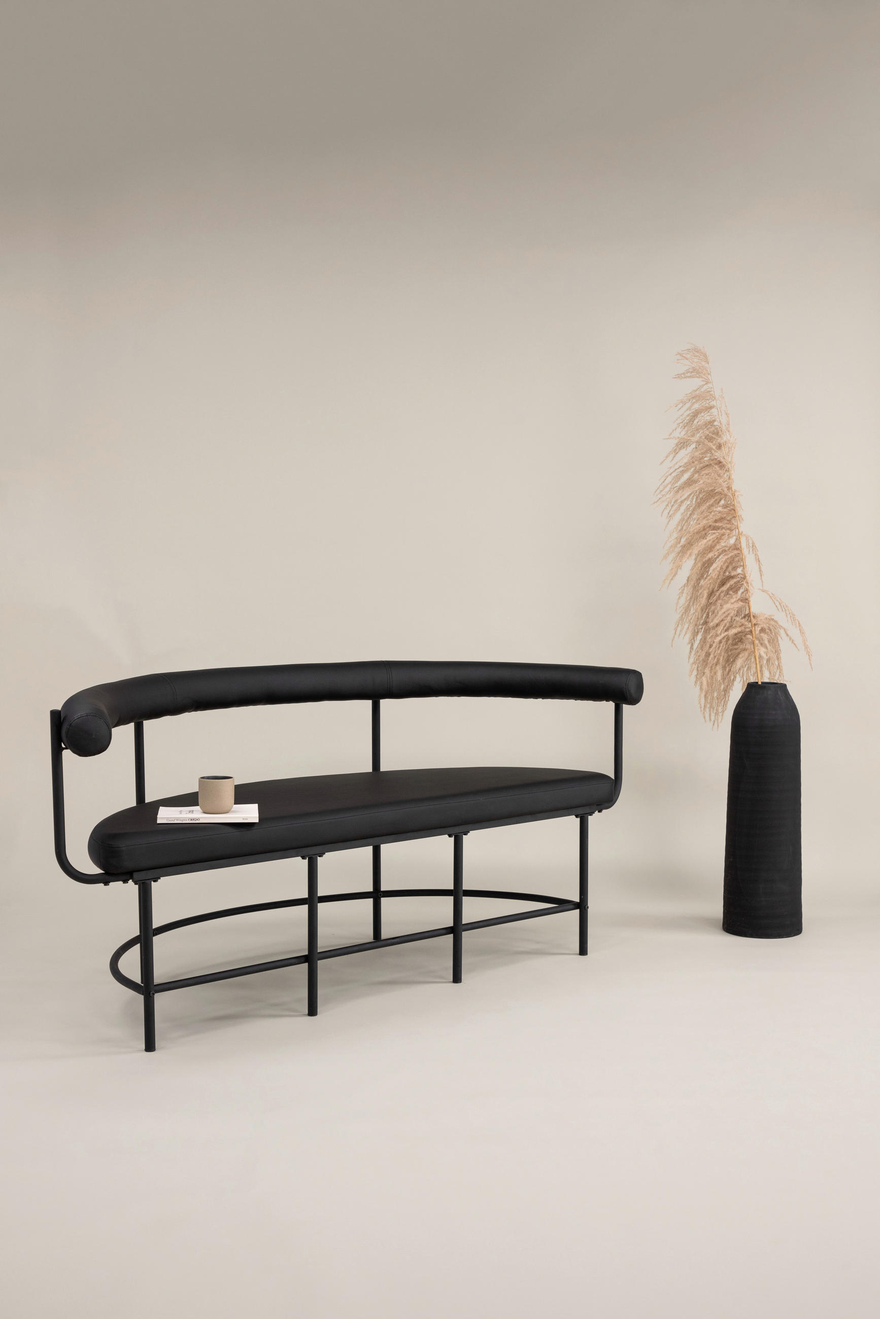 Sittbänk stål  - svart, Design, metall/plast (165/75/51cm) - Lomoco