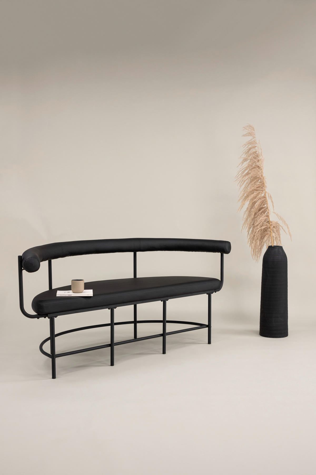 Sittbänk stål  - svart, Design, metall/plast (165/75/51cm) - Lomoco