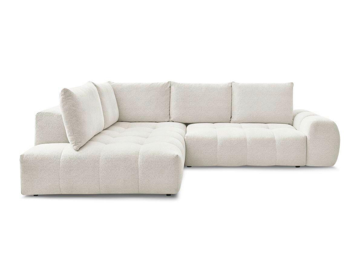 ECKSCHLAFSOFA EVEREST  mit Rücken echt, Armteil links, Armteil rechts Flachgewebe Weiß  - Schwarz/Weiß, MODERN, Kunststoff/Textil (320/212cm)