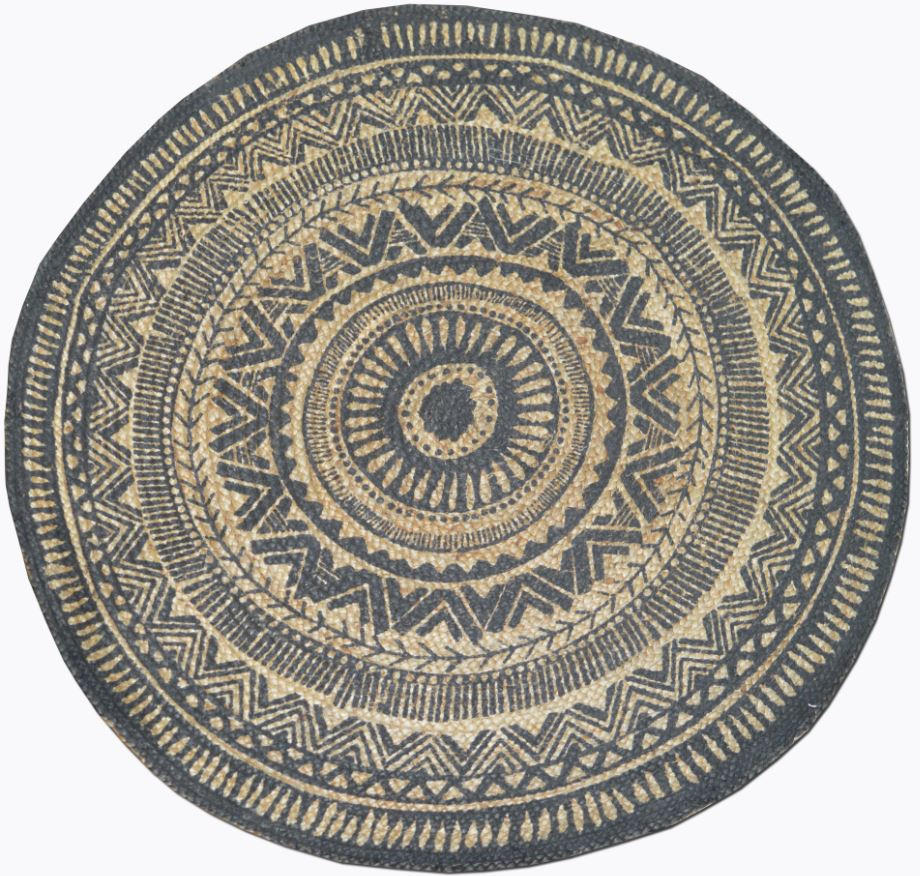 RAVNO TKANI TEPIH  prirodna boja, crna     - prirodna boja/crna, Lajfstajl, tekstil (60cm) - Linea Natura