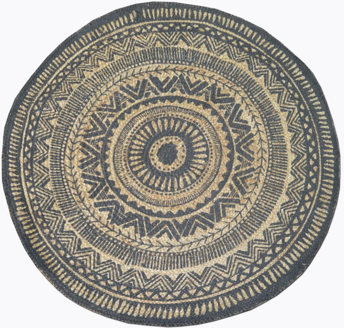 RAVNO TKANI TEPIH  prirodna boja, crna     - prirodna boja/crna, Lajfstajl, tekstil (60cm) - Linea Natura