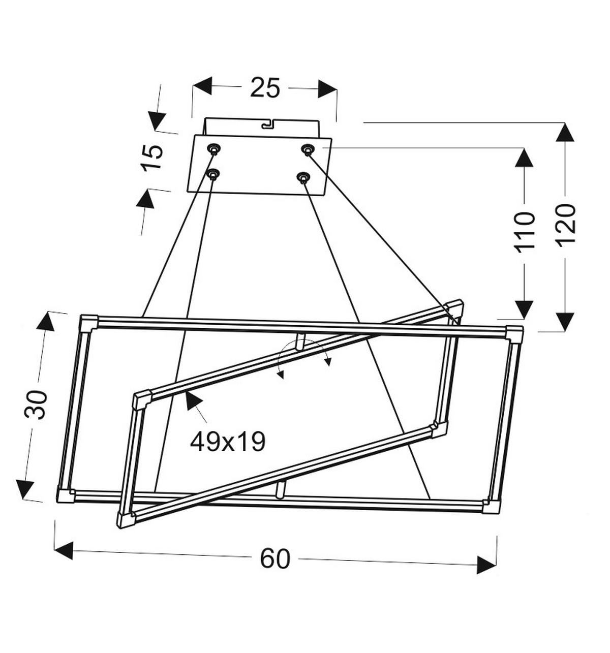 LED-PENDELLEUCHTE 60/30/120 cm  - Silberfarben, Design, Metall (60/30/120cm)