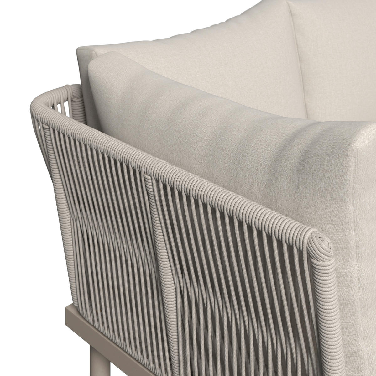 LOUNGEGARNITUR   Akazie massiv Eisen  - Creme/Akaziefarben, MODERN, Holz/Textil (215l) - Ambia Garden