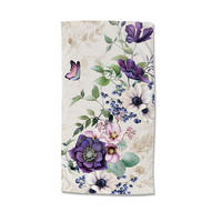 STRANDTUCH Good Morning Creme, Multicolor, Violett 100/180 cm  - Violett/Multicolor, Basics, Textil (100/180cm)