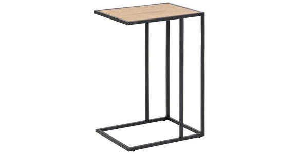 BEISTELLTISCH rechteckig Schwarz, Eichefarben  - Eichefarben/Schwarz, Trend, Holzwerkstoff/Metall (43/35/63cm) - Xora