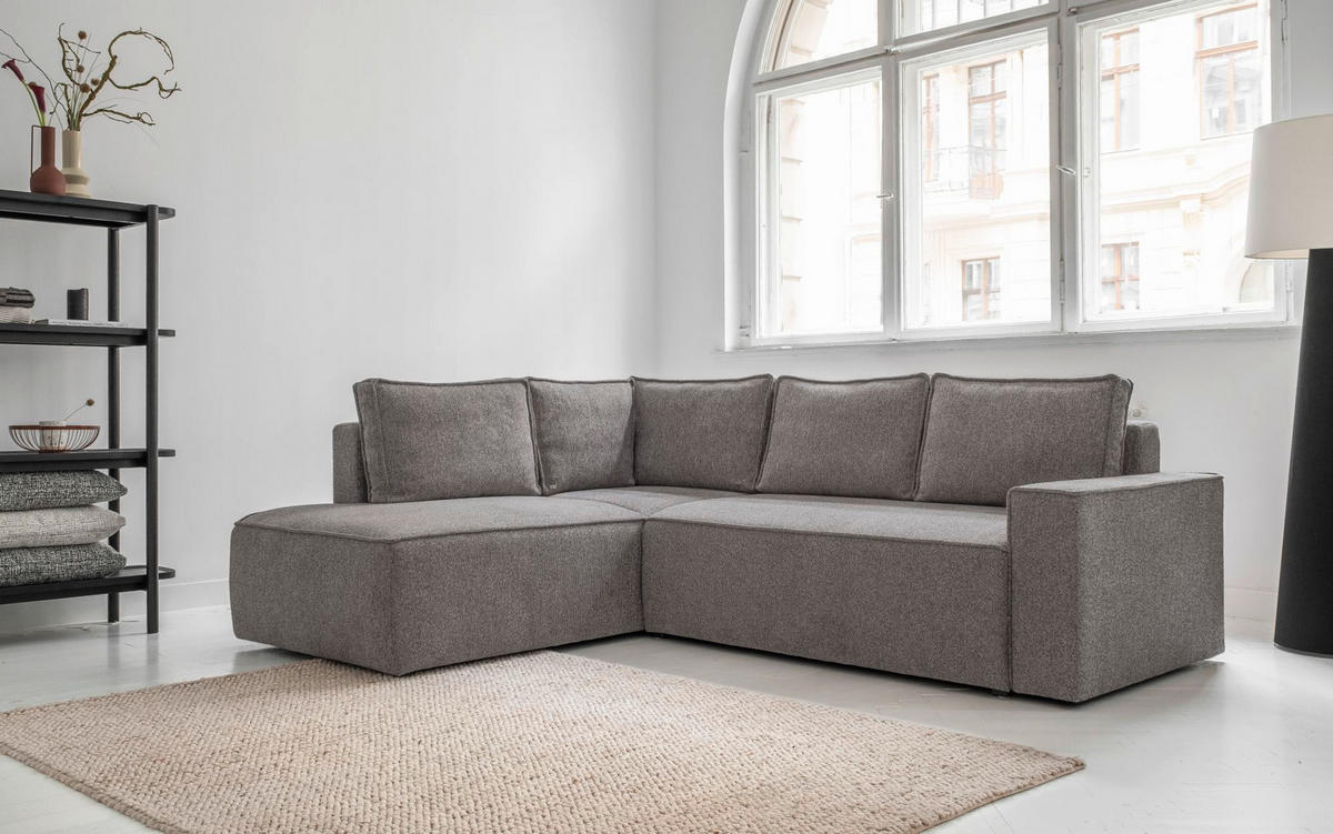 KUTNA GARNITURA tekstil  siva   - bijela/siva, Design, tekstil/plastika (194/246cm) - MID.YOU