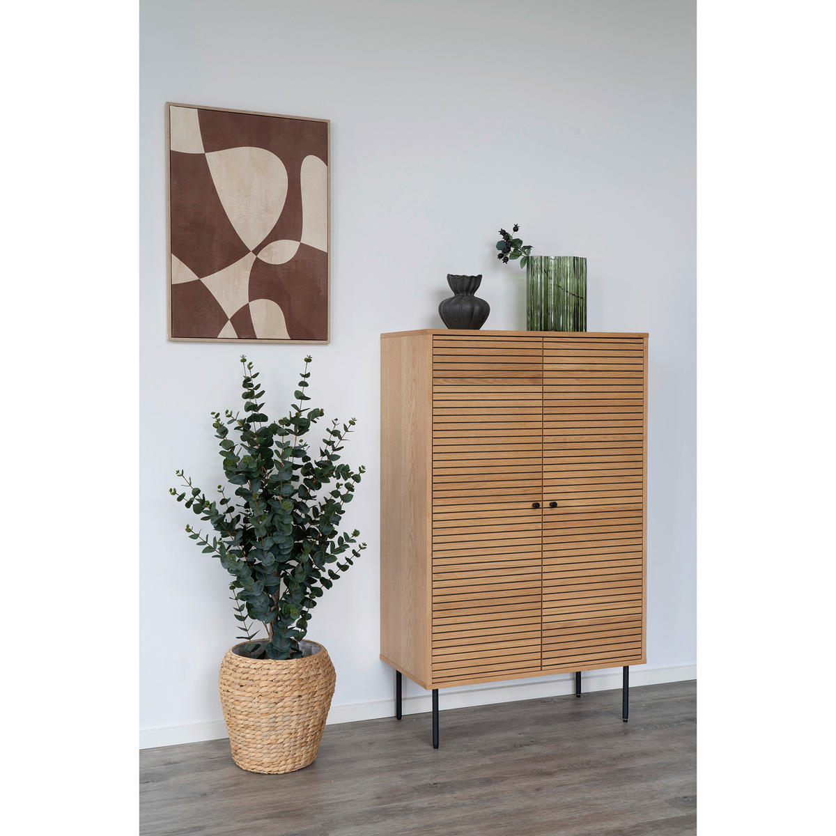 TAVLA 50/70/2.5 cm  - beige/ljusbrun, Design, trä/textil (50/70/2.5cm)