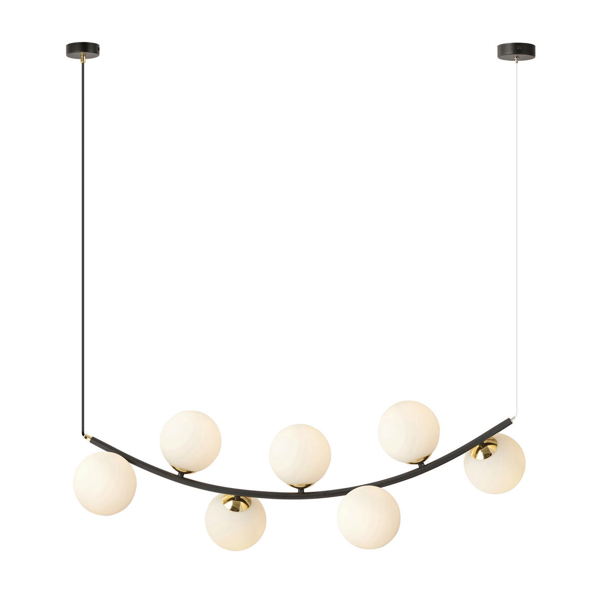 HÄNGELEUCHTE  95/28/100 cm    - Schwarz, Trend, Glas/Metall (95/28/100cm)