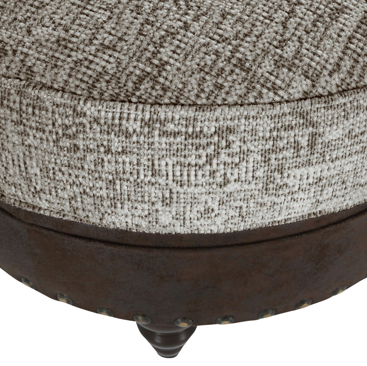 HOCKER Chenille, Mikrofaser Dunkelbraun, Graubraun  - Dunkelbraun/Graubraun, ROMANTIK / LANDHAUS, Holz/Textil (75/50/75cm) - Landscape