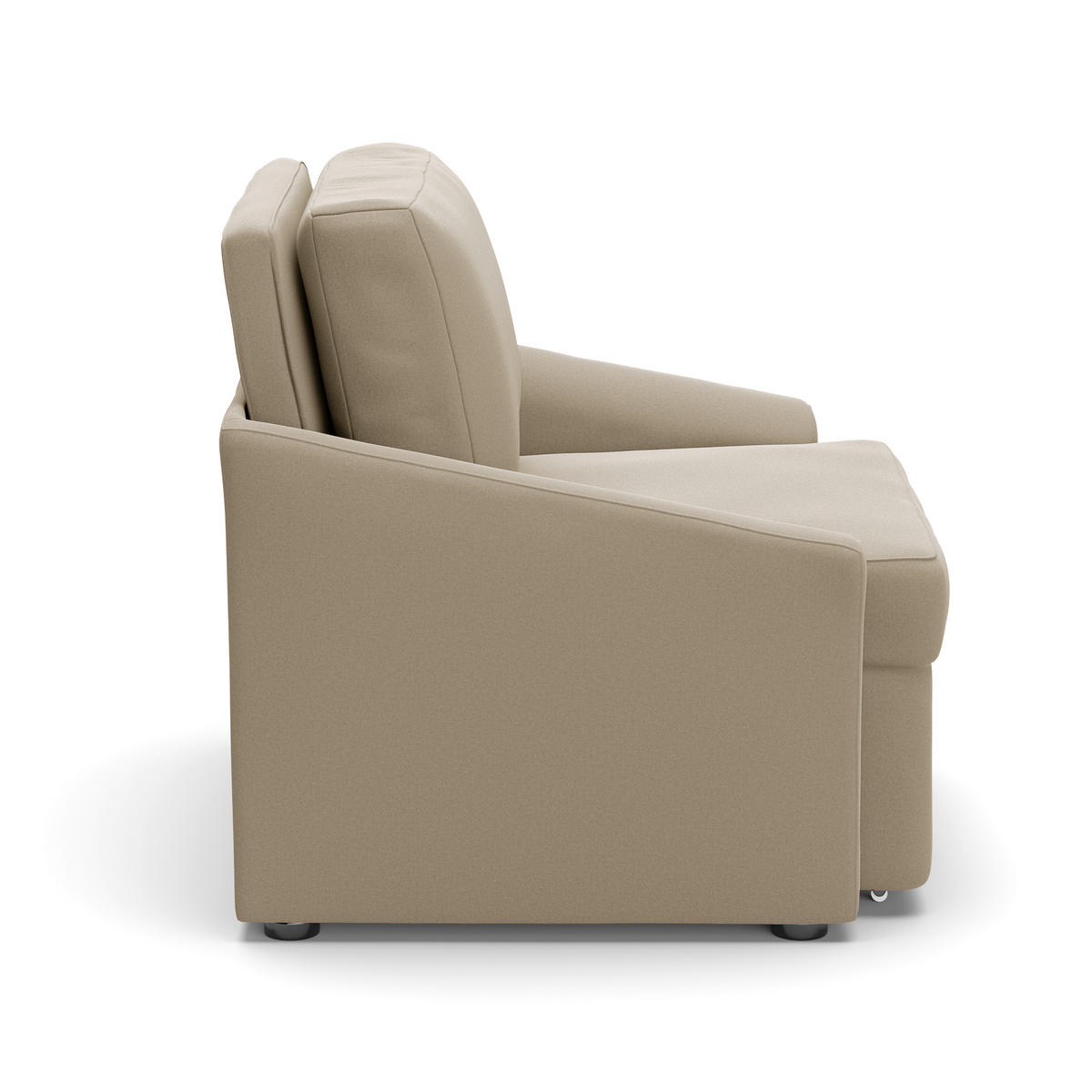 SCHLAFSESSEL RELAX BOX Mikrofaser Beige Liegefunktion Rücken echt  - Beige/Schwarz, Basics, Kunststoff/Textil (108/86/96cm) - MID.YOU