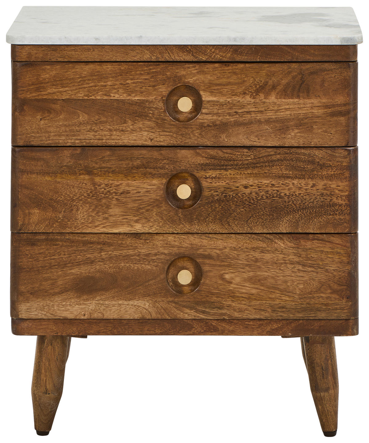 KOMMODE , 55/60/40 cm, 3 Schublade(n)  - Goldfarben/Naturfarben, Design, Holz/Stein (55/60/40cm) - Livetastic