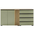 SIDEBOARD Wildeiche, Schilfgrün  187/92/45 cm  - Schilfgrün/Wildeiche, Design, Holz/Holzwerkstoff (187/92/45cm) - Moderano