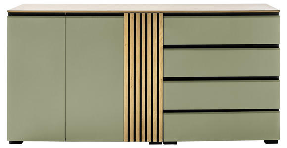 SIDEBOARD Wildeiche, Schilfgrün 187/92/45 cm - Schilfgrün/Wildeiche, Design, Holz/Holzwerkstoff (187/92/45cm) - Moderano