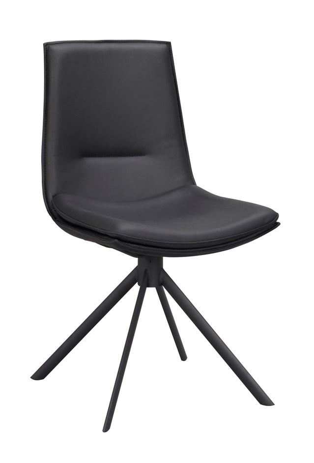 STOL MED UNDERREDE äkta läder  - svart/grå, Klassisk, metall/läder (46/86/61cm) - Rowico