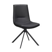 STOL MED UNDERREDE äkta läder  - svart/grå, Klassisk, metall/läder (46/86/61cm) - Rowico