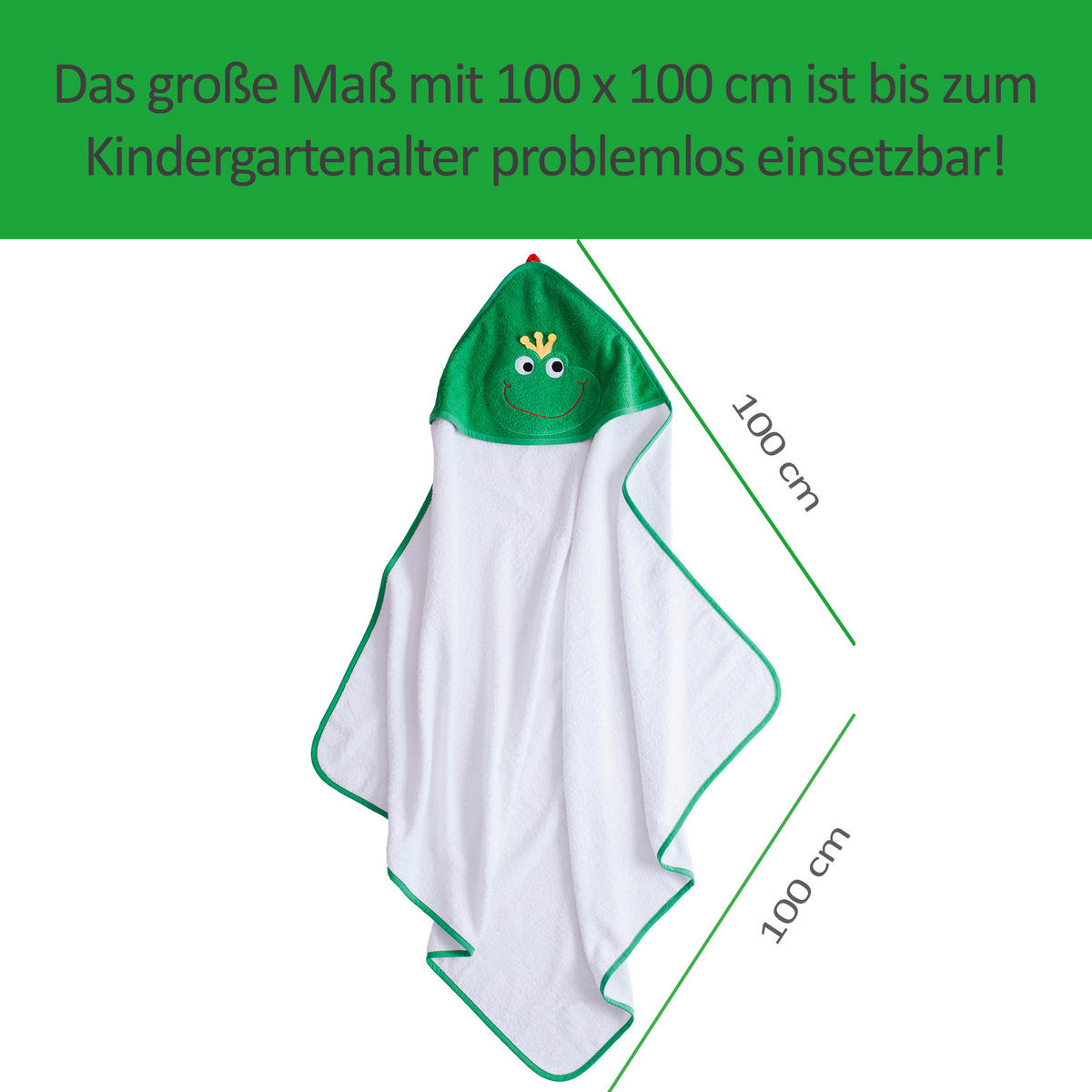 KAPUZENBADETUCH 100/100 cm    - Grün, Basics, Textil (100/100cm)