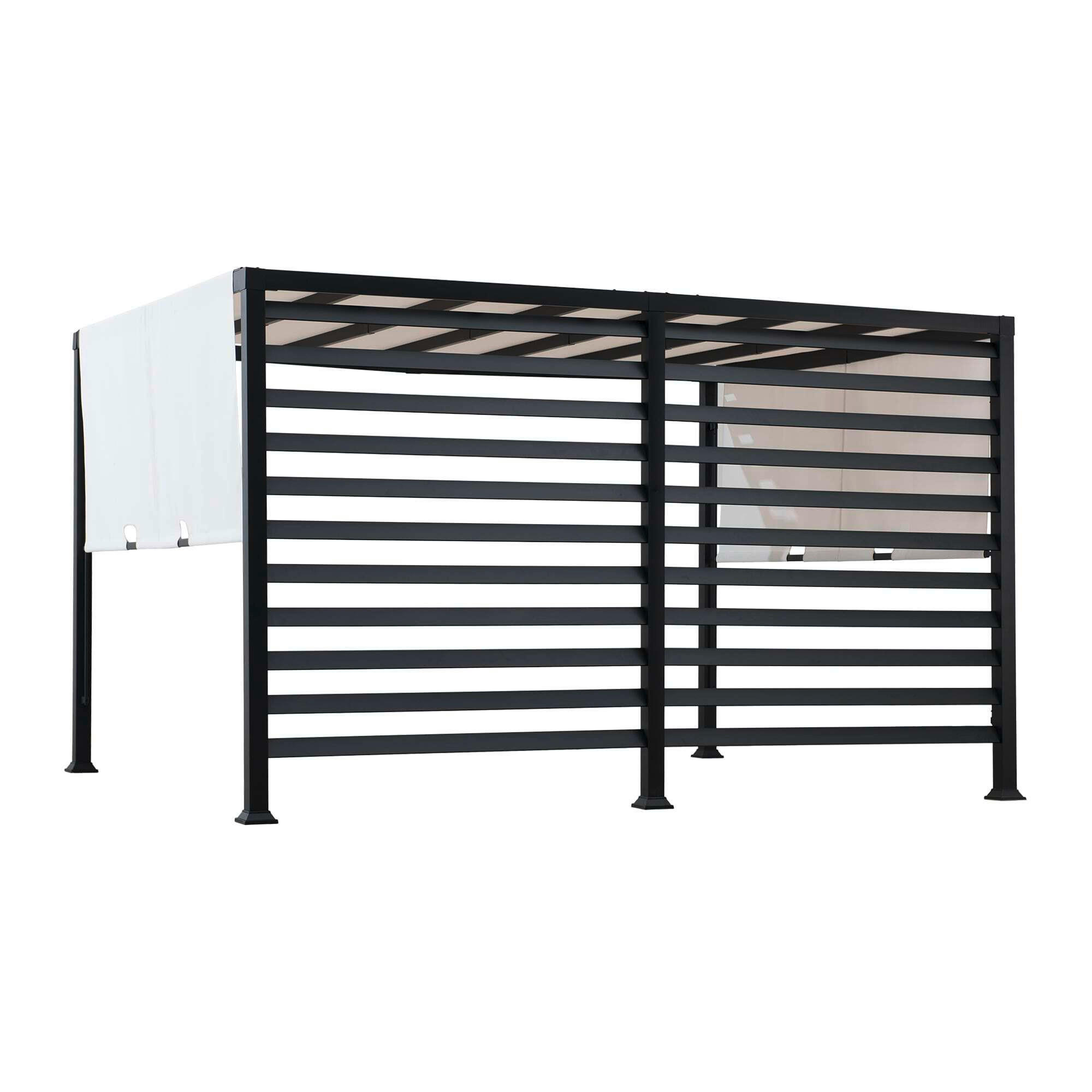 PAVILLON 372/221/304 cm Stahl  - Schwarz/Weiß, MODERN, Textil/Metall (372/221/304cm) - Modante