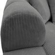 ECKSOFA Dunkelgrau Cord Zierkissen, Rücken echt  - Dunkelgrau/Schwarz, KONVENTIONELL, Kunststoff/Textil (162/313cm) - Carryhome