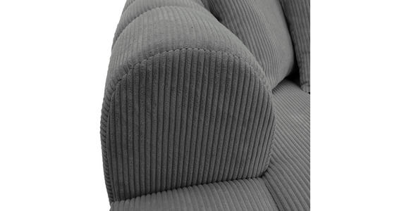 ECKSOFA Dunkelgrau Cord Zierkissen, Rücken echt  - Dunkelgrau/Schwarz, KONVENTIONELL, Kunststoff/Textil (162/313cm) - Carryhome