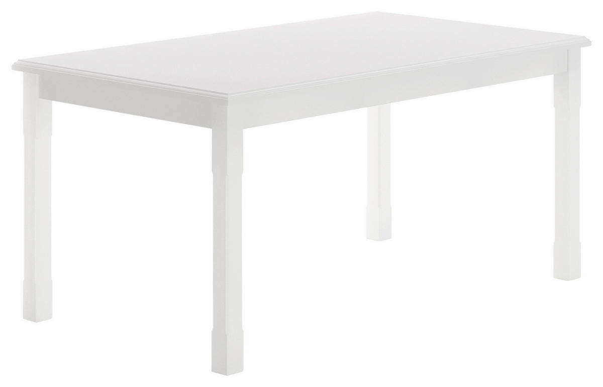 ESSTISCH Weiß rechteckig  ausziehbar  - Weiß, ROMANTIK / LANDHAUS, Holz/Holzwerkstoff (160/90/75cm) - Livetastic