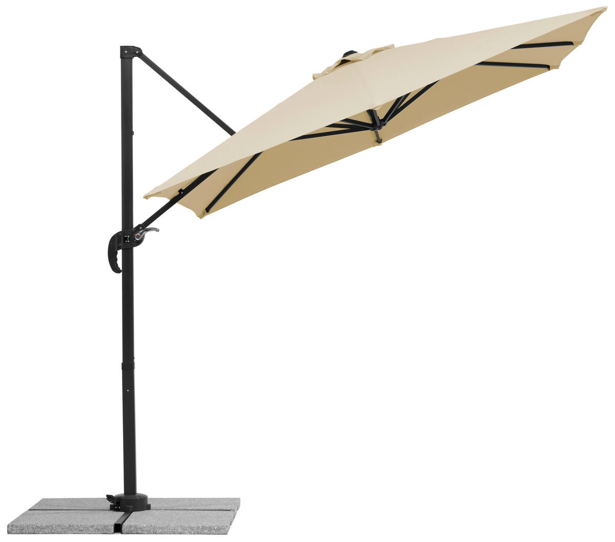 BOČNÍ SLUNEČNÍK 300/239/230 cm - přírodní barvy/antracitová, Basics, kov/textil (300/239/230cm)