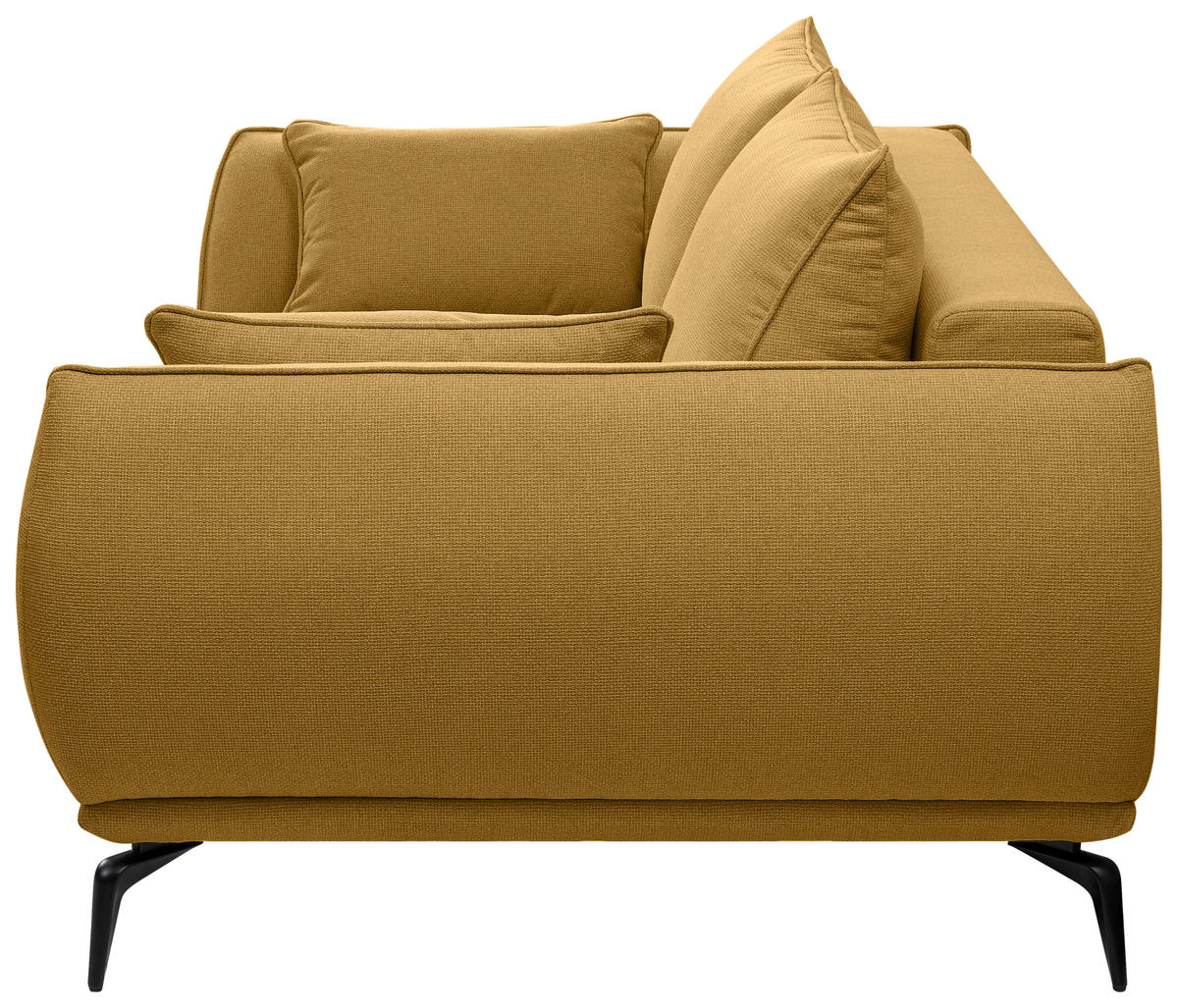 2-SITZER-SOFA in Webstoff Gelb  - Gelb/Schwarz, Modern, Textil/Metall (208/86/118cm) - MID.YOU