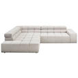 ECKSOFA in Cord Silberfarben, Hellgrau  215/319 cm  - Silberfarben/Hellgrau, Design, Kunststoff/Textil (215/319cm) - Hom`in