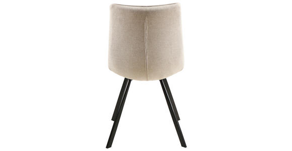 STUHL Leinenoptik Beige, Schwarz  - Beige/Schwarz, Design, Textil/Metall (47/61/86cm) - Xora