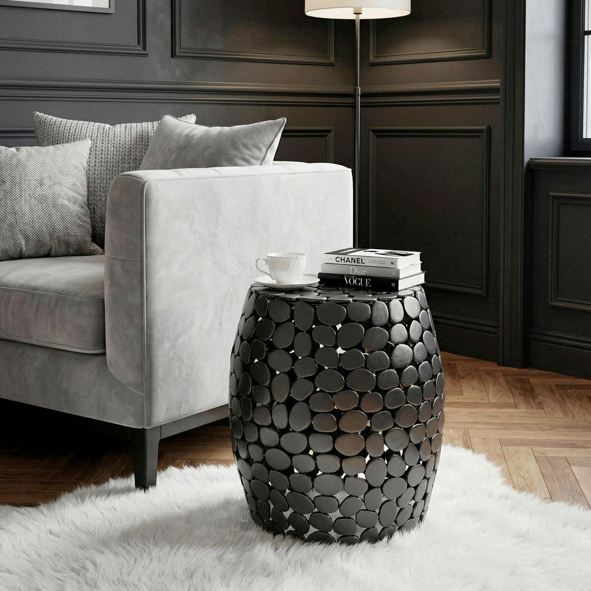 PRÍRUČNÝ STOLÍK, čierna - čierna, Design, kov (40/46/40cm) - Livetastic