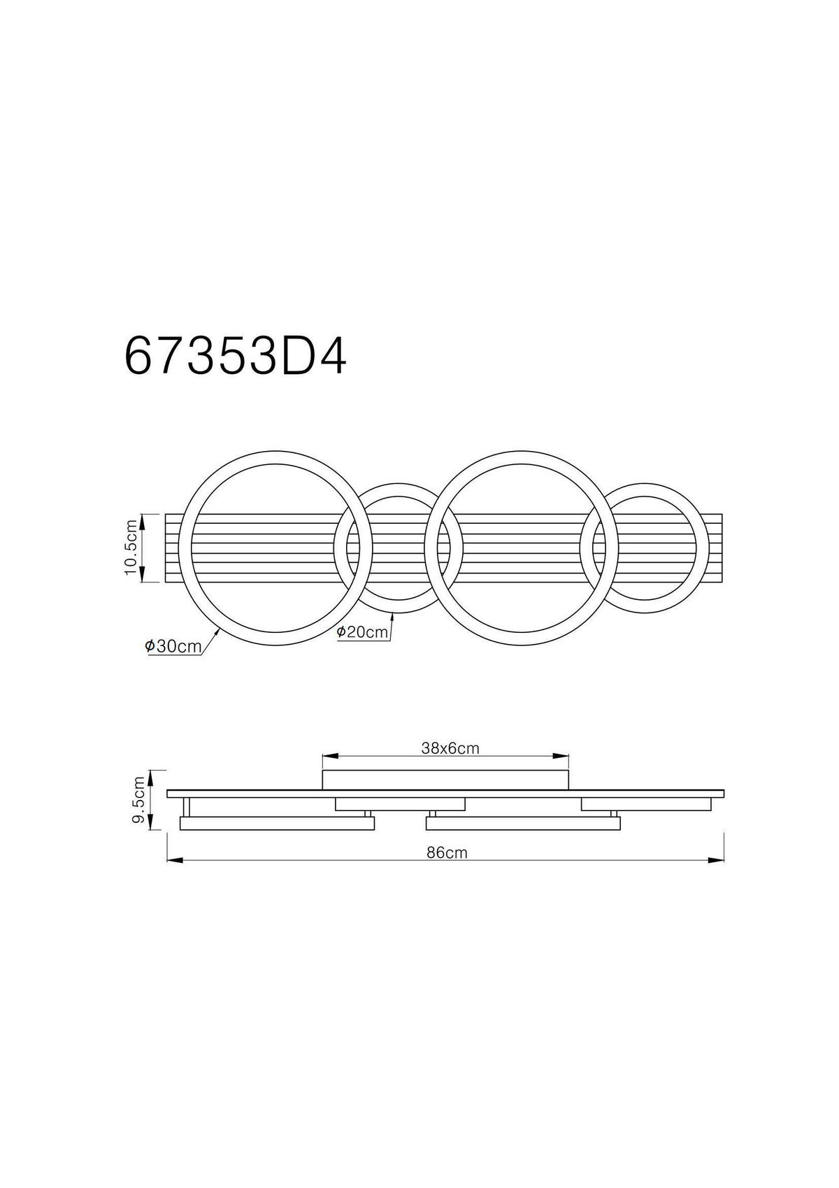 LED-DECKENLEUCHTE 86/30/9,5 cm   - Dunkelbraun/Schwarz, Natur, Holzwerkstoff/Kunststoff (86/30/9,5cm) - Globo