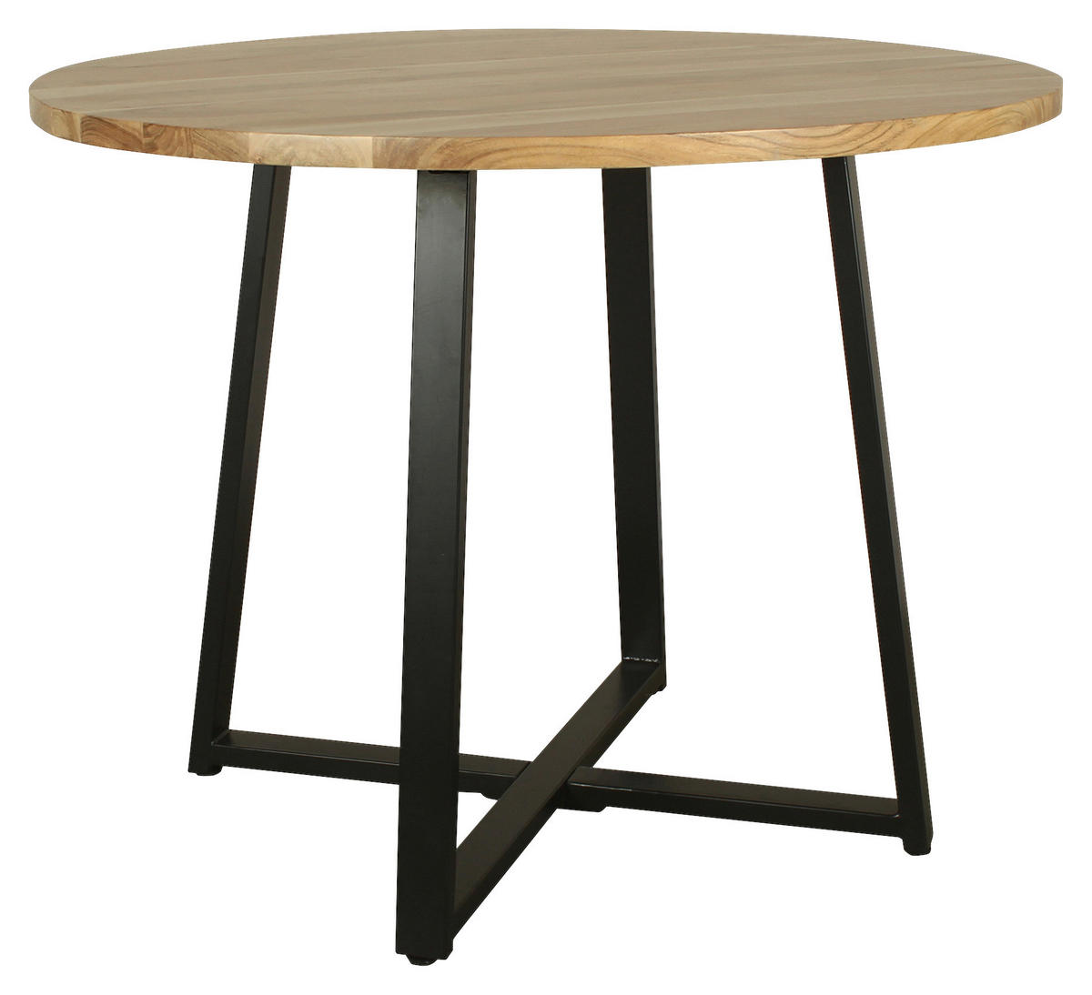 ESSTISCH in Holz, Metall 100/100/77 cm  - Schwarz/Akaziefarben, MODERN, Holz/Metall (100/100/77cm) - MID.YOU