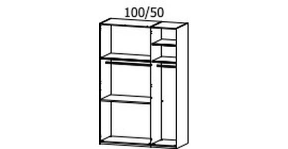 DREHTÜRENSCHRANK 3-türig Weiß, Eiche Artisan  - Graphitfarben/Weiß, KONVENTIONELL, Holzwerkstoff/Metall (151/223/62cm) - Xora