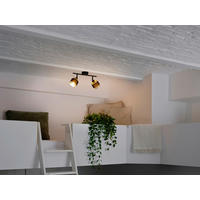 DECKENLEUCHTE    36/12/22,5 cm  - Goldfarben/Schwarz, KONVENTIONELL, Textil/Metall (36/12/22,5cm) - Osram