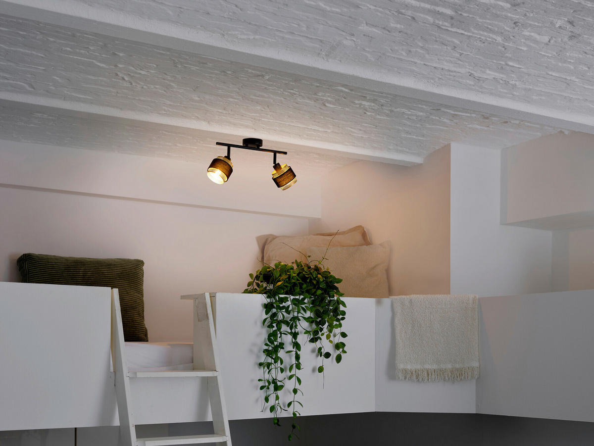 DECKENLEUCHTE    36/12/22,5 cm  - Goldfarben/Schwarz, KONVENTIONELL, Textil/Metall (36/12/22,5cm) - Osram