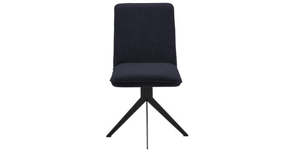 STUHL in Stahl Lederlook Metall, Textil - Schwarz, Design, Textil/Metall (46,5/87/64cm) - Voleo