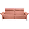 3-SITZER-SOFA in Echtleder Koralle  - Koralle/Anthrazit, Design, Leder/Metall (224/94/95cm) - Himolla