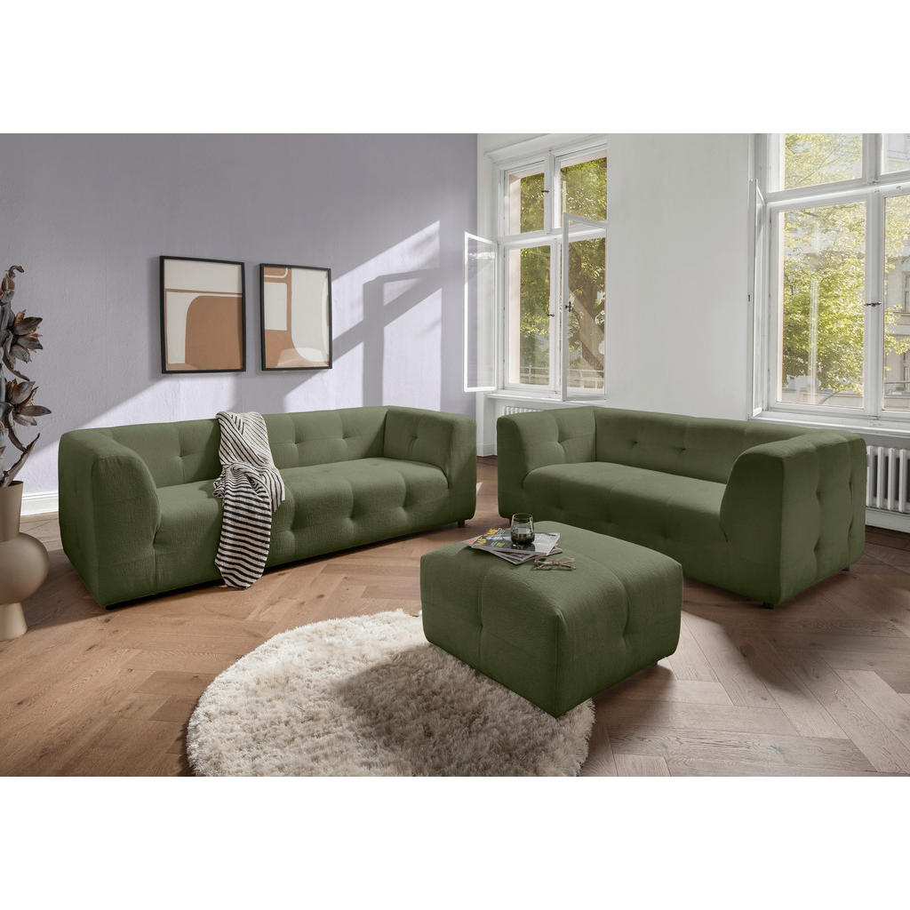 Thumbnail - Livetastic Hocker, Grün, Textil, Uni, quadratisch, 72x44x72 cm, Made in EU, Stoffauswahl, erweiterbar (Typenauswahl), St...