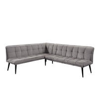 KLUPA KUTNA  sivo-smeđa  drvo, tekstil, drvni materijal      - sivo-smeđa/crna, Moderno, drvni materijal/drvo (260/201cm) - Livetastic