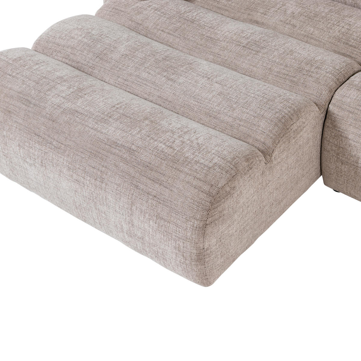 ECKSOFA Novi Naturfarben Webstoff  - Schwarz/Naturfarben, Design, Kunststoff/Textil (173/300cm) - Livetastic